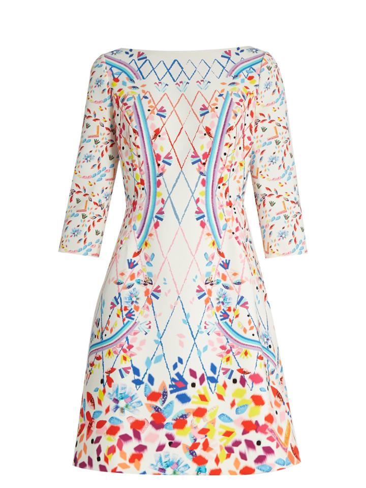 Peter Pilotto Abstract-print Boat-neck Cady Mini Dress