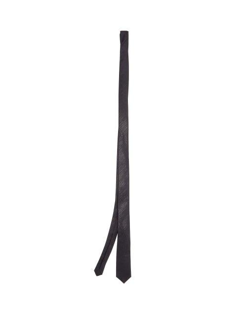 Matchesfashion.com Saint Laurent - Silk-blend Lam Tie - Mens - Black