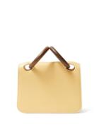 Matchesfashion.com Roksanda - Neneh Mini Wooden Handle Leather Clutch - Womens - Yellow