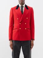 Gucci - Double-breasted Wool-blend Twill Blazer - Mens - Red