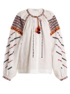 Vita Kin Romania Embroidered Mid-weight Linen Blouse