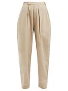 Matchesfashion.com Katharine Hamnett London - Bonnie High Rise Cotton Trousers - Womens - Beige