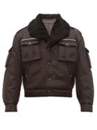 Matchesfashion.com Prada - Shearling Collar Flight Jacket - Mens - Black