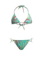 Matchesfashion.com Etro - Abstract Paisley Print Bikini - Womens - Green Multi