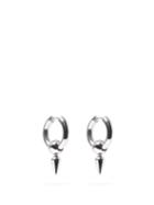 Matchesfashion.com Balenciaga - Force Xs Spiked Sterling-silver Hoop Earrings - Mens - Silver
