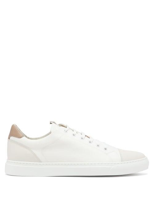 Matchesfashion.com Brunello Cucinelli - Leather-trimmed Denim Trainers - Mens - White
