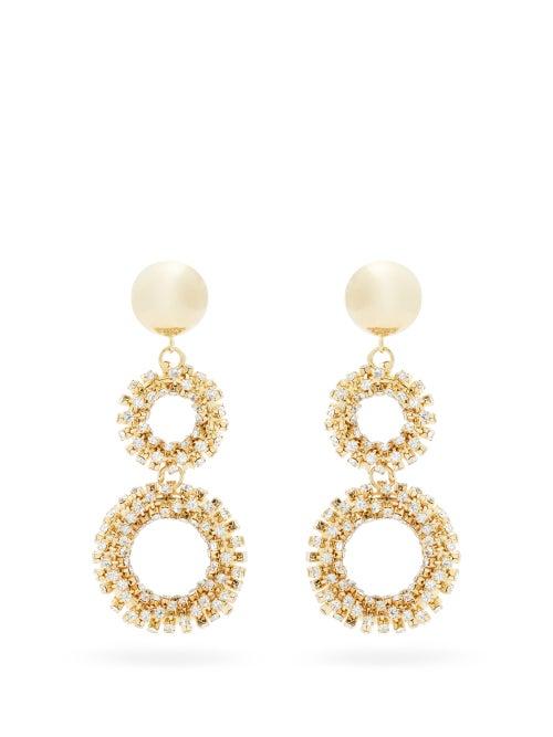 Matchesfashion.com Rosantica - Abaco Tiered Crystal Drop Earrings - Womens - Crystal