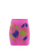 Germanier - Upcycled-beaded Jersey Mini Skirt - Womens - Pink