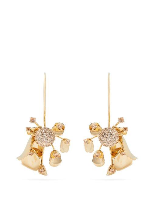 Matchesfashion.com Ryan Storer - Flores Muertas Dying Flower Single Drop Earring - Womens - Gold