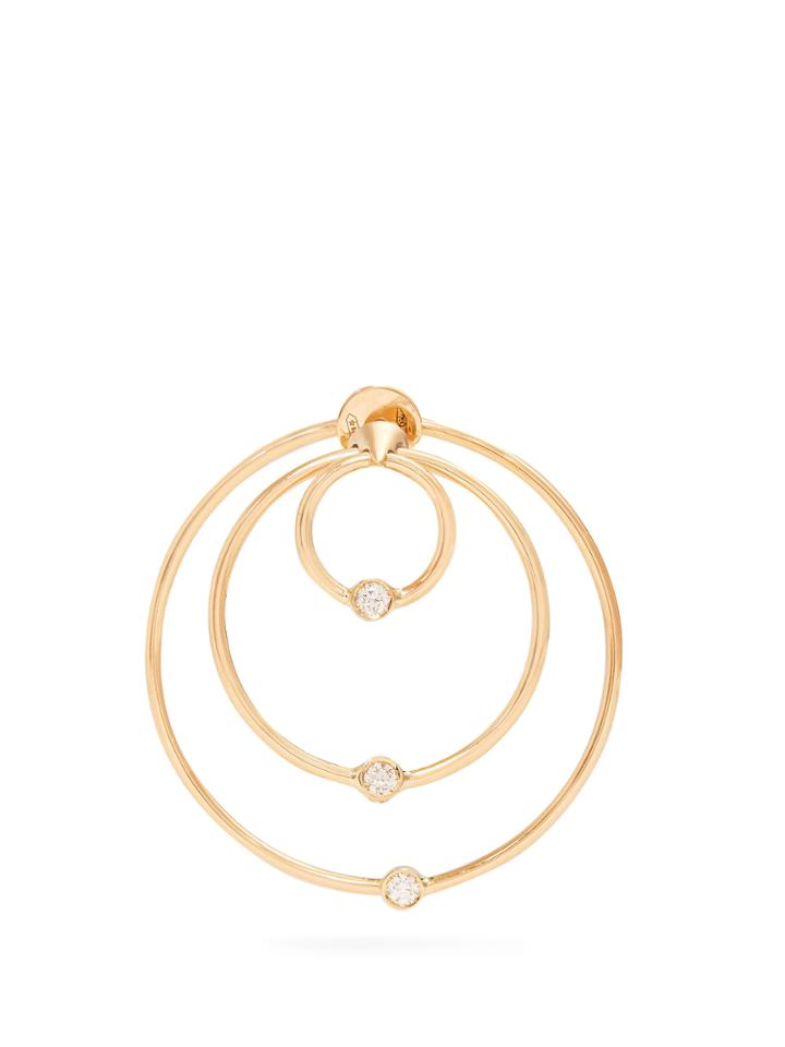 Delfina Delettrez Diamond & Yellow-gold Hoop Single Earring