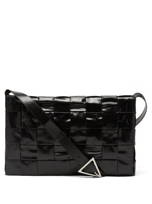 Bottega Veneta - Cassette Intrecciato-leather Messenger Bag - Mens - Black