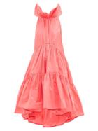 Matchesfashion.com Roksanda - Alessa Ruffled Cotton-blend Tafetta Gown - Womens - Pink