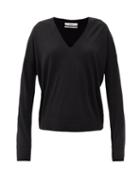 Matchesfashion.com Co - V-neck Wool-blend Sweater - Womens - Black