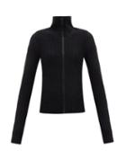 Matchesfashion.com Bottega Veneta - Zip-through Ribbed Wool-blend Sweater - Womens - Black