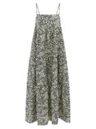 Matteau - Scoop-back Floral Organic-cotton Poplin Maxi Dress - Womens - Navy Floral