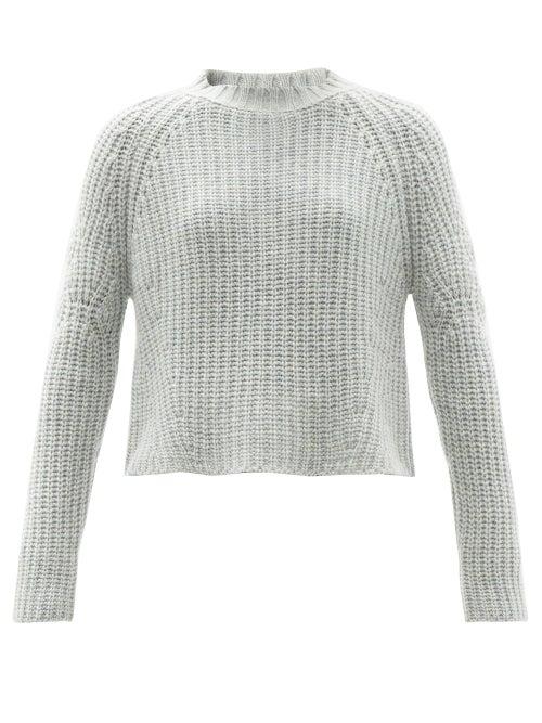 Matchesfashion.com Brock Collection - Sophie Rib-knitted Cashmere Sweater - Womens - Light Blue