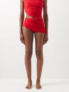 Norma Kamali - Diana Ruched Bikini Briefs - Womens - Red