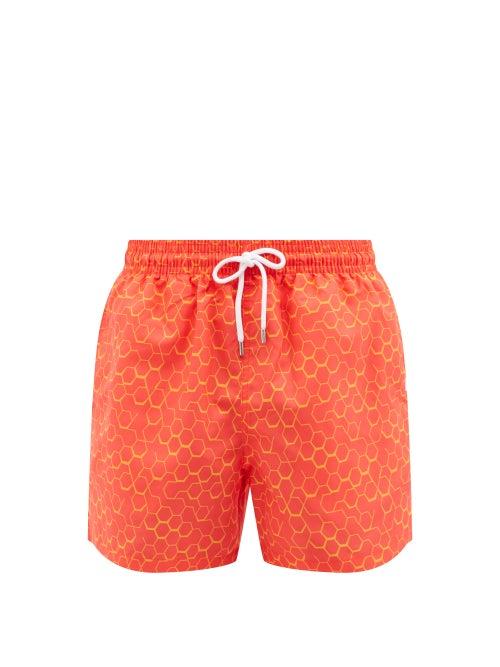 Derek Rose - Tropez-print Swim Shorts - Mens - Red Multi