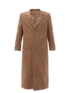 Matchesfashion.com Martine Rose - Check Virgin-wool Single-breasted Coat - Mens - Brown