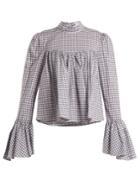 Caroline Constas James Gingham Cotton Blouse