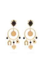 Matchesfashion.com Dolce & Gabbana - Charm Embellished Hoop Clip Earrings - Womens - Gold