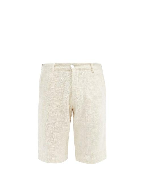 Matchesfashion.com 11.11 / Eleven Eleven - Single Spindle Cotton-canvas Shorts - Mens - Cream
