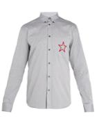 Givenchy Star-embroidered Point-collar Cotton Shirt