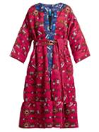 Matchesfashion.com Rianna + Nina - Mika Greek Print Neoprene Coat - Womens - Pink Multi