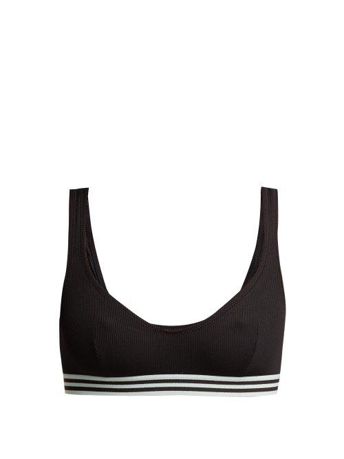 Matchesfashion.com Solid & Striped - The Katie Striped Bikini Top - Womens - Black