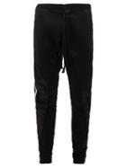 Matchesfashion.com Greg Lauren - Side-stripe Jersey And Satin Track Pants - Mens - Black