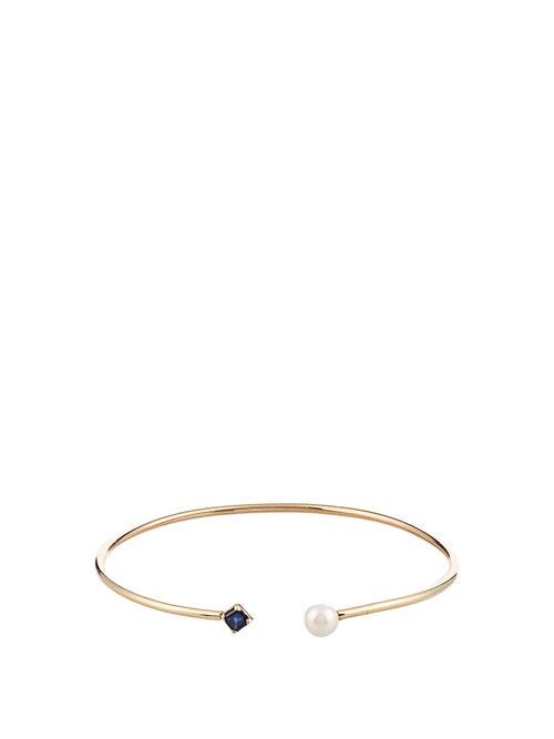Matchesfashion.com Loren Stewart - Sapphire, Pearl & Yellow Gold Cuff - Womens - Yellow Gold