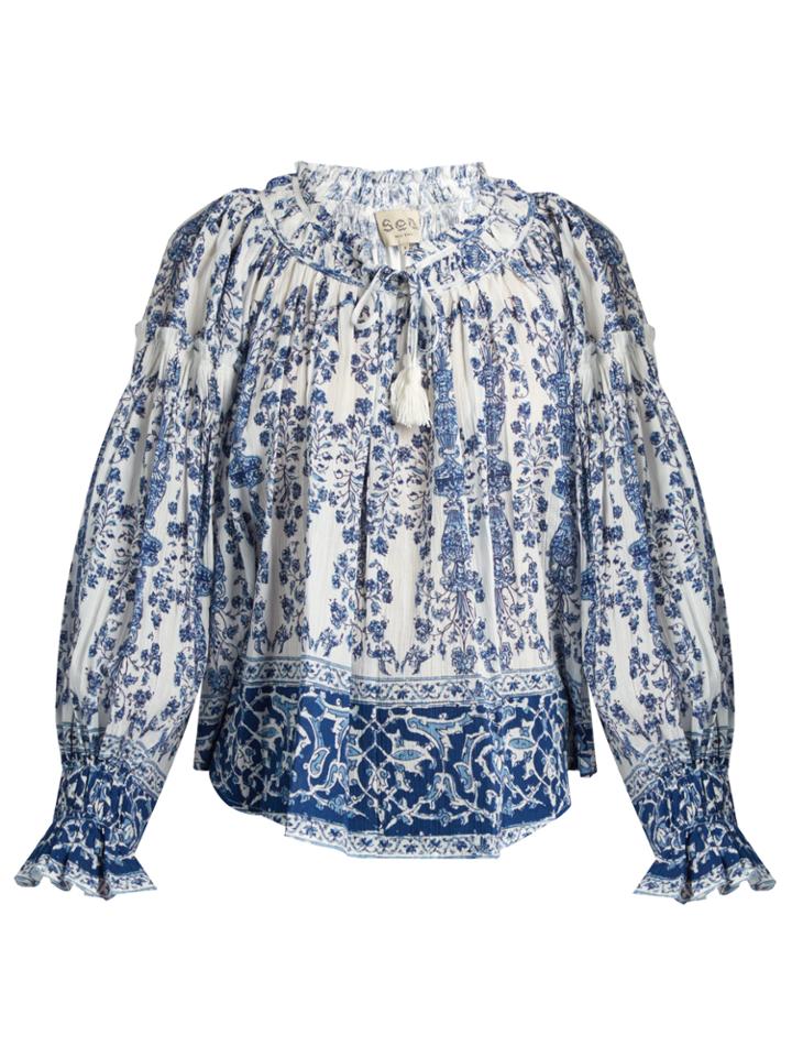 Sea Ines Porcelain-print Cotton Top