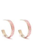 Fendi - Ff-logo Hoop Earrings - Womens - Pink Gold