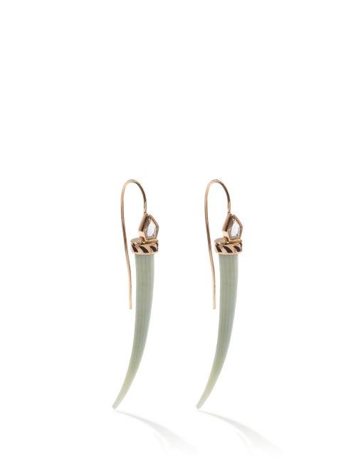Matchesfashion.com Dezso - Deco Jali Topaz & 18kt Rose-gold Earrings - Womens - Cream