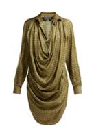 Matchesfashion.com Jacquemus - La Robe Saabi Botanical Print Satin Shirtdress - Womens - Green