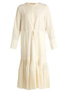 Brock Collection Dorraine Pleated-panel Cotton-blend Midi Dress