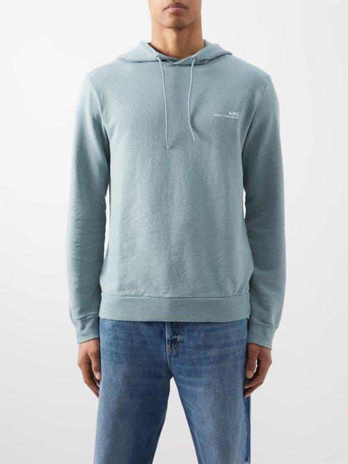 A.p.c. - Item Cotton-jersey Hoodie - Mens - Green