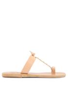Matchesfashion.com Ancient Greek Sandals - Melpomeni Knot Detail Leather Sandals - Womens - Light Tan
