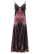 Matchesfashion.com Camilla - Mina Mina Printed Silk Maxi Dress - Womens - Black Multi