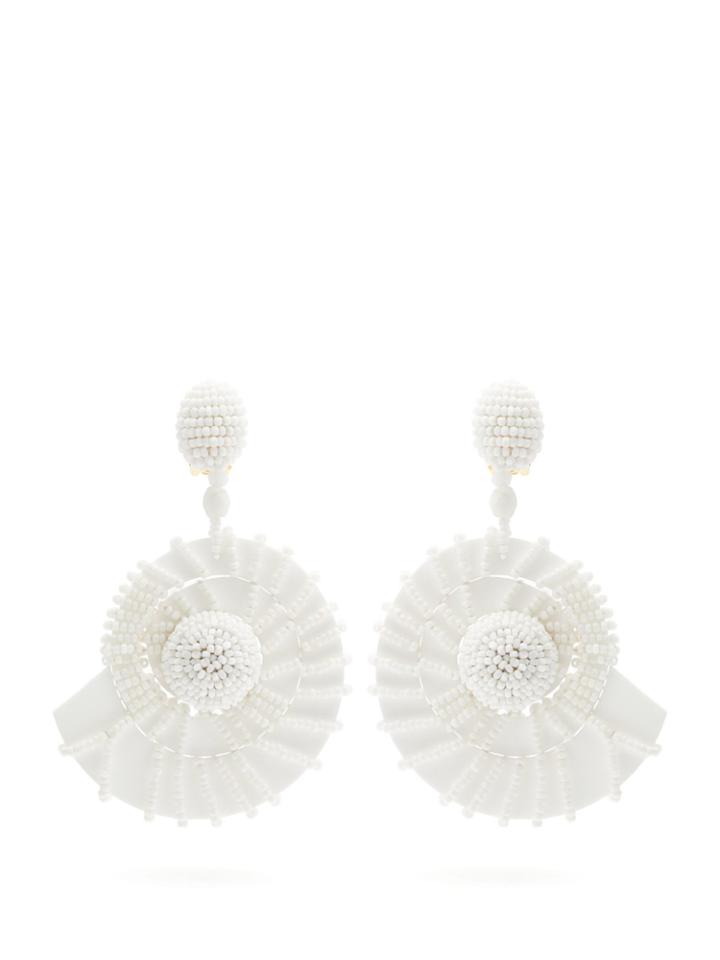 Oscar De La Renta Bead-embellished Seashell-drop Earrings