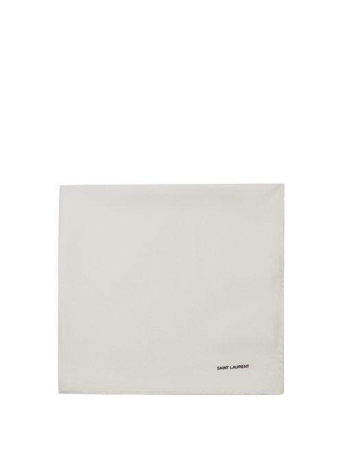 Matchesfashion.com Saint Laurent - Silk Pocket Square - Mens - White