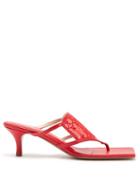 Ladies Shoes Andrea Wazen - Sursock 60 Mesh And Leather Sandals - Womens - Red
