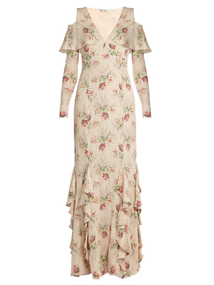 Vilshenko Bonita Floral-print Silk-georgette Gown