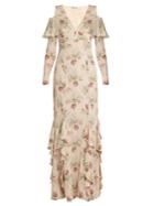 Vilshenko Bonita Floral-print Silk-georgette Gown