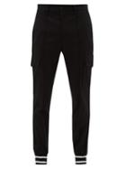 Matchesfashion.com Dolce & Gabbana - Striped-cuff Cotton-blend Twill Cargo Trousers - Mens - Black