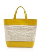 Matchesfashion.com Hecho - Barragn Medium Grained Leather And Canvas Tote - Mens - Yellow