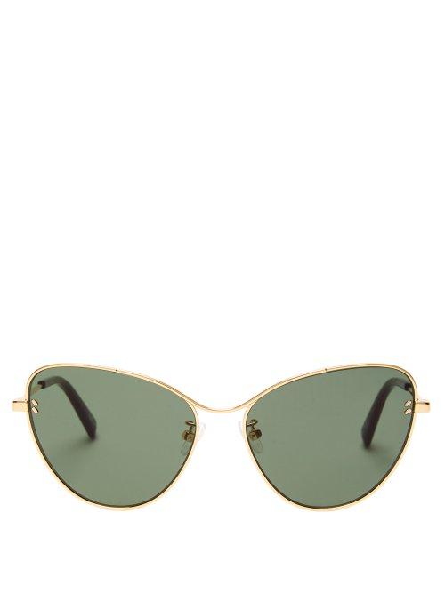 Matchesfashion.com Stella Mccartney - Cat Eye Metal Sunglasses - Womens - Gold