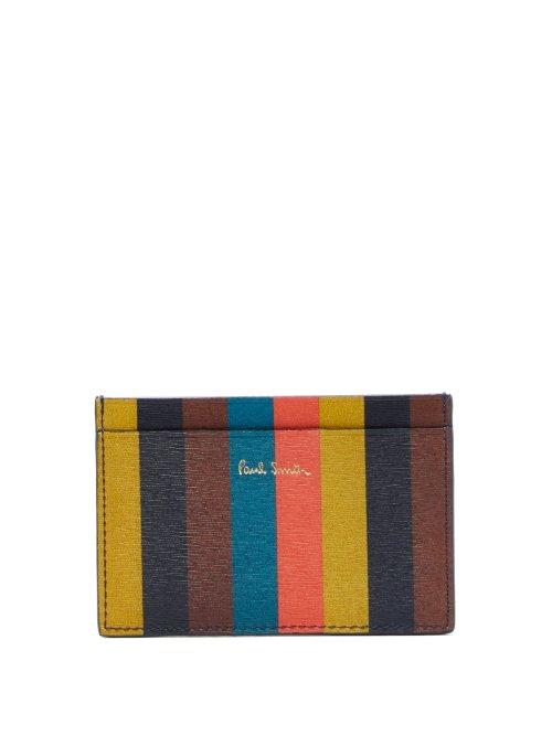 Matchesfashion.com Paul Smith - Striped Leather Cardholder - Mens - Multi