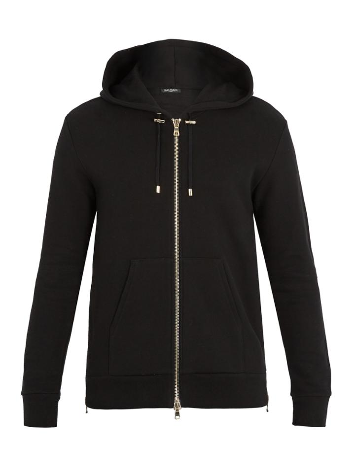 Balmain Tiger-print Hooded Cotton Sweatshirt