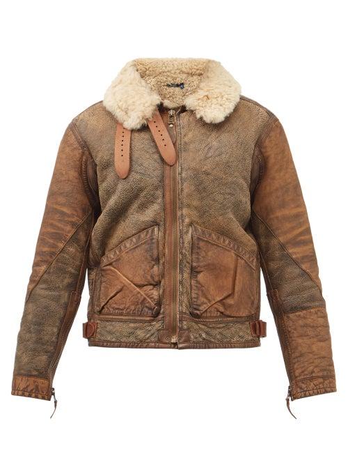 Polo Ralph Lauren - Shearling Bomber Jacket - Mens - Brown